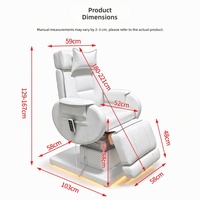Fauteuil de beauté professionnel de luxe en cuir PU blanc électrique, réglable en hauteur, inclinable, pour soins du visage et manucure, idéal pour salon de beauté
