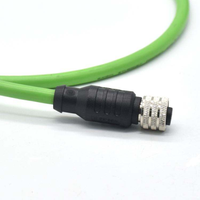 Cable de Red Industrial ProfiNet ProfiBus M12, IP67 Impermeable, PVC, 4 Pines, Conector Hembra RJ45 con Código D