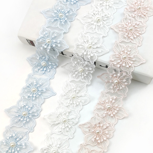 Robe de mariée brodée en Organza de couleur Pure, vêtements créatifs, en dentelle de perle, accessoires en <span class=keywords><strong>textile</strong></span> de maison, bricolage, CR163 - Product Image 3