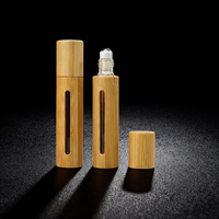 Emballages cosmétiques en bambou, flacons à bille pour huiles essentielles 5ml 10ml, flacons à bille pour parfum, flacons à bille en bambou pour parfum