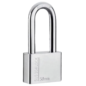 Candado de Seguridad Marino de Acero Inoxidable 304, Candado para Exteriores Resistente al Agua y al Óxido, con Grillete Largo Antirrobo, Candado para Puerta de 30 mm, Herraje para Barcos - Product Image 1