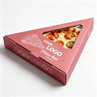 Scatola Triangolare per Fette di Pizza Personalizzata all'Ingrosso, Confezione Alimentare in Carta Usa e Getta con Finestra Trasparente
