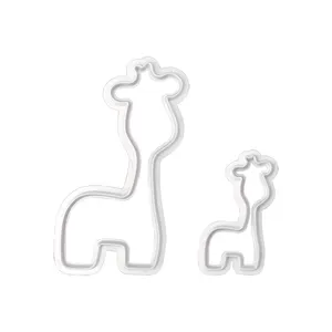 2Pcs/Set Giraffe Shaped Cookie Cutting Mold Cartoon Animal Cookie Cutter Set Embosser Stamp Baking Molds