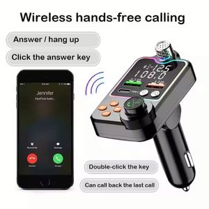 Q15 Car <b>Wireless</b> 5.0 FM Transmitter Quick Charge Large Microphone One Key Bass Mp3 Player Dual Screen Display Audio Player - Product Image 2