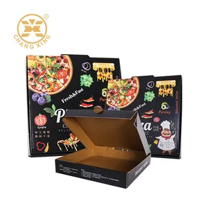 Boîtes à pizza en papier kraft ondulé carrées personnalisées imprimées 6 7 8 9 10 12 pouces avec logo Boîte pâle A Boîte à pâte à pizza 33 cm 30x30