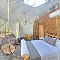 Carpa de Glamping de Lujo con Poste de Aluminio de 7m, Logotipo Personalizado, Estilo Moderno, Tela Impermeable de PVC y Vidrio para Eventos al Aire Libre, Hoteles y Resorts