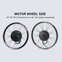 Kit de conversion de vélo électrique de haute qualité 48v 1000W 1500w 2000w Roue arrière de vélo électrique Moteur à moyeu CC sans balais Vélo électrique Vélo électrique