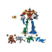 4 styles de briques de dinosaures à construire soi-même qui se combinent en un grand robot, jouet pour enfants, cadeau d'assemblage DIY