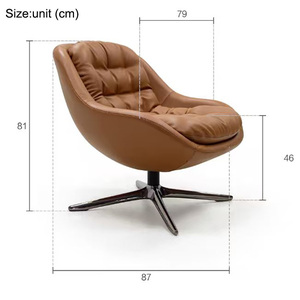 Modern Style Single Leisure <b>Chair</b> with Pedals Rotatable Metal for Living Room Balcony Brown Single Sofa Lounge <b>Chair</b> Wholesale - Product Image 6