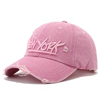 Casquette de baseball unisexe délavée style vintage avec broderie 3D NEW YORK, idéale pour couple, décontractée, pour l'extérieur, protection solaire, réglable, type Dad Hat