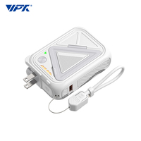Nouvelle arrivée, chargeur mural à technologie GaN avec charge rapide PD35W, entrée AC 10000mAh-20000mAh, chargeur sans fil magnétique 15W, batterie externe de voyage