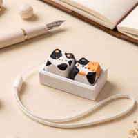 Keycap Fidget Clicker à thème chat mignon, 4 touches, pour clavier mécanique, artisanal, anti-stress, porte-clés pour sac à dos