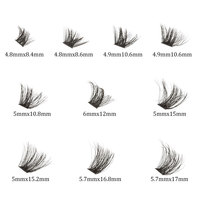 Lot de 120 faux cils 3D en grappe, kit DIY pour cils en grappe, cils naturels effilés à bande fine