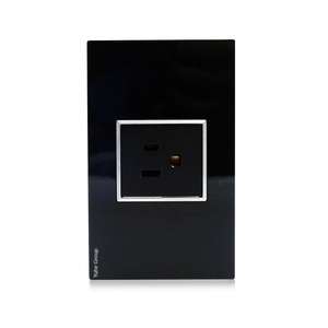 PC Panel Black Grey Gold <b>Single</b> Hole European Standard 3 Pole Wall <b>Socket</b> 240V 20A Indoor Use - Product Image 1