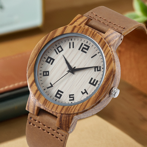 TJW luxe affaires <span class=keywords><strong>Style</strong></span> montre à Quartz pour hommes 46mm rond boîtier en bois Seiko mouvement pointeur cadran affichage hommes mode charme - Product Image 4