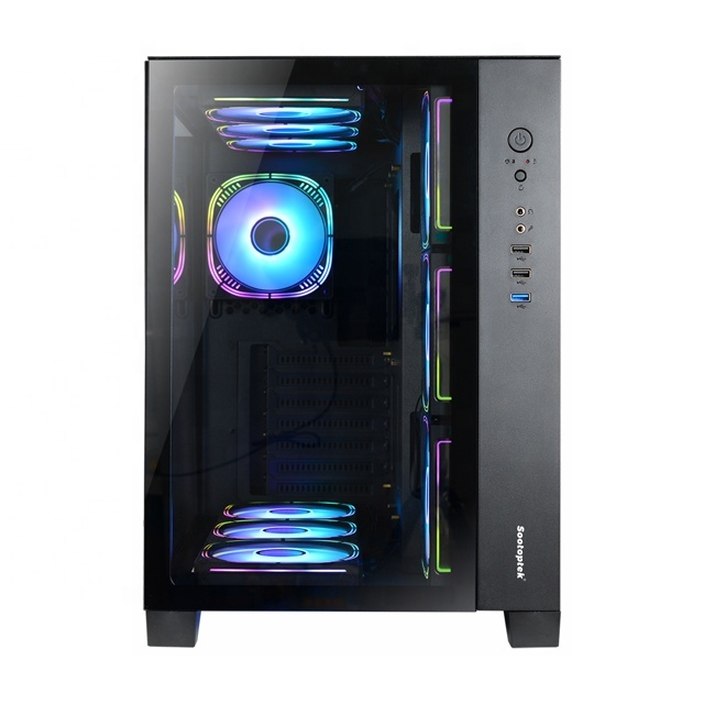 RGB Backlit Style Pc Gamer Towers Aluminum Customize Gaming Computer Case