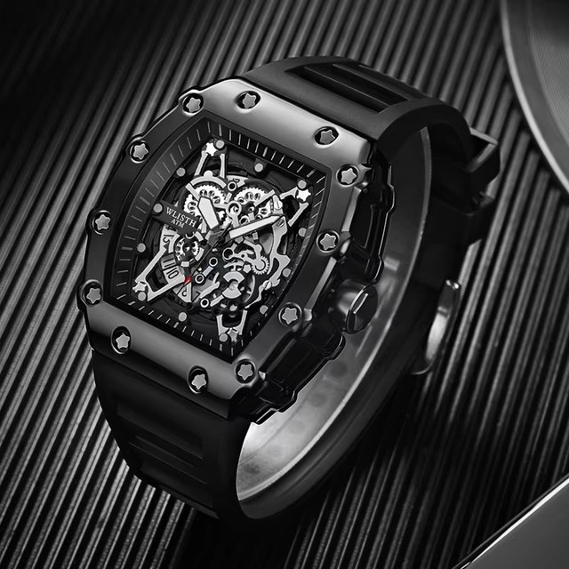 Wlisth 6147 Sports Business Luminous Hands Male's Wristwatch Large Tonneau Dial Quartz Movement Waterproof Wrist Watches for Men