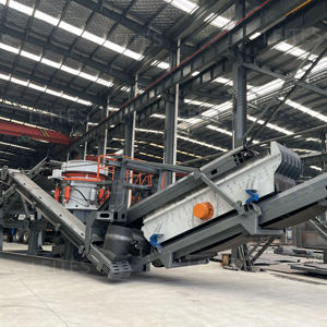 Tragbarer mobiler Kegel brecher Vibrations sieb Rad montierte Zerkleinerung station Wechselstrom motor Motor lager Zahnrad-Kern-Bergbau gestein - Product Image 1