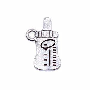 100pcs/bag 16x10mm Antique Silver Plated Zinc Alloy Baby Bottle Charms Pendants ABD-C14514