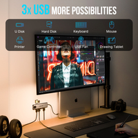 Nouvel article Station d'accueil 9-en-1 USB-C vers HD 4K port HDMI compatible type c hub usb tf lecteur de carte sd pour ordinateur portable et téléphone