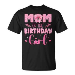 Camiseta rosa con lazo coqueta para mamá de la niña de cumpleaños - Product Image 1