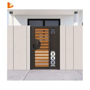 BOLI Modern Large Front Main Entrance Door Security Smart Lock Cast Aluminum Swing Single Door for house villa