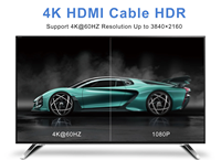 OEM ODM 1m 2m 3m haute vitesse 19 + 1 2.0v 4k 60Hz câble HDTV câble en nylon tressé et fibre optique active câble vidéo Hd