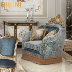Ensemble de canapés 4 places de luxe exclusif, style baroque italien, rembourré, avec détails de couronne sculptés à la main, assise moelleuse - Product Image 5
