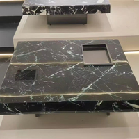 Table basse européenne moderne avec plateau en métal et hauteur réglable, meubles de salon durables, couleur personnalisée