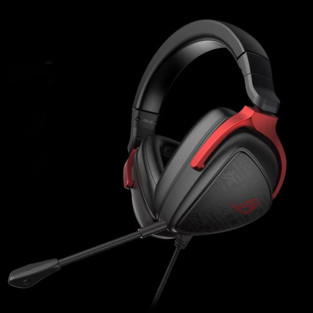 R-O-G Delta S Core Dynamic Driver Gaming Headphones Powerful Bass Wide Soundstage Over-Ear Design Wired Connection Windows Sonic
