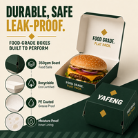 Emballage alimentaire jetable en papier pour hamburgers à emporter, conteneur personnalisé pour frites, restauration rapide, matériaux recyclés, kraft