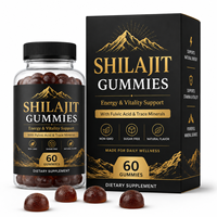 Gummies de Shilajit Haute Puissance 500mg Mélange Triple avec Acide Fulvique et Oligo-éléments 60 Comprimés Complément Alimentaire en Gummies ODM