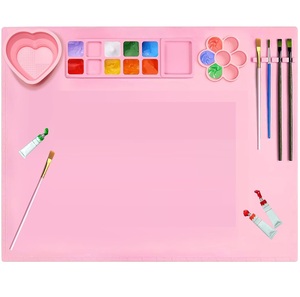 Tapis de Peinture en Silicone Lavable et Effaçable Fait Main, Portable et Réutilisable, Palette de Peinture à l'Huile Ajustable, Fournitures Artistiques - Product Image 2