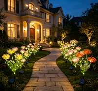 Lampe solaire à fleurs lumineuses simulées, étanche IP65, pour décoration extérieure de jardin, de Noël et de scènes festives