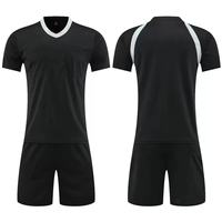 Ensemble de maillot d'arbitre de football pour hommes adultes personnalisé en gros, manches courtes, pour les entraînements et les matchs, polyester, séchage rapide, respirant