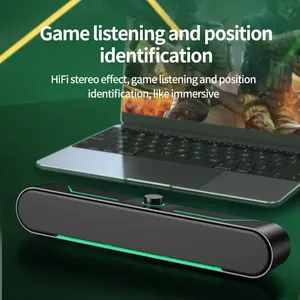 <span class=keywords><strong>Barre</strong></span> <span class=keywords><strong>de</strong></span> <span class=keywords><strong>son</strong></span> surround HI-FI pour joueurs PC Haut-parleur filaire avec éclairage LED RVB et caisson <span class=keywords><strong>de</strong></span> basses stéréo pour cinéma maison - Product Image 2