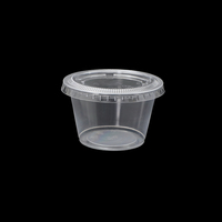 Gobelets jetables en PP de qualité alimentaire avec logo personnalisé, étanches, pour boissons froides et sauces, avec couvercles articulés, 1/2/4 oz, 360 ml, pour portions, condiments, sauces et salades