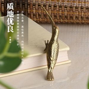 Figura de Colibrí de Latón, Adorno de Escritorio en Miniatura de Colibrí de Pico Largo, Tallado Artesanal en Latón - Product Image 6