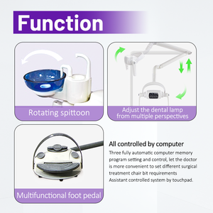 치과용 계기판 보조 캐비닛 LED와 세라믹 스피튼 인체 공학적 디자인의 전기 치과 의자 유닛 - Product Image 5