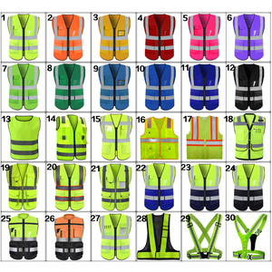 فئة 2 هاي-فيز فلوري أصفر برتقالي أحمر كحلي أزرق أرجواني أسود رمادي أبيض موحد سلامة سترة عاكسة مع شعار - Product Image 1