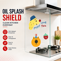 Protection anti-éclaboussures personnalisée en PC transparent pour cuisinière, panneau de protection de cuisine résistant à l'huile pour comptoir