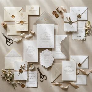 Suite d'invitations de mariage de luxe au design floral du lac de <span class=keywords><strong>Como</strong></span>, en papier couché et artistique, impression numérique, découpe laser, sceau de cire, finition gaufrée - Product Image 2