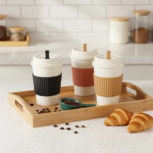 Tasses en paille de blé créatives, réutilisables et durables, pour café à emporter, thé <span class=keywords><strong>froid</strong></span> et boissons glacées en été - Product Image 3