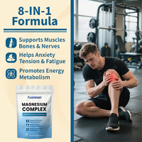 Ausreson OEM Complexe de Magnésium 8-en-1 en Capsules Certifié GMP – Soutien au Sommeil, Relaxation Musculaire, Supplément Minéral Quotidien