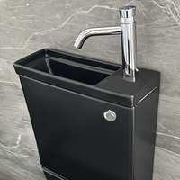 Ensemble WC et lavabo monobloc, lavabo intégré en hauteur, couleur beige, avec fonction lavage intelligent, équipement de salle de bain
