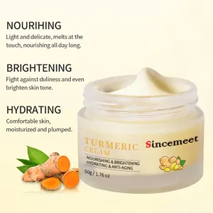 Creme de cúrcuma de marca própria personalizado anti-acne forte efeito clareador creme facial de cúrcuma para tratamento de acne creme facial