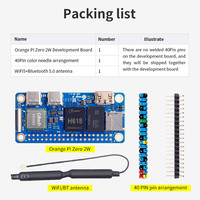 Orange Pi Zero 2W Quad-Core Cortex-A53 1,5 GHz SBC 1-4 Go LPDDR4 Wi-Fi5 BT5.0 Mini pour 4K60 Ubuntu Debian Android