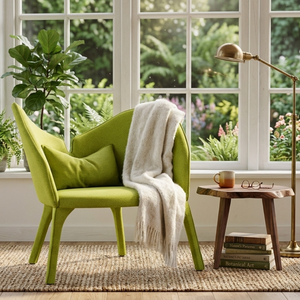 <span class=keywords><strong>Fauteuil</strong></span> d'appoint moderne de luxe avec dossier en forme d'aile de papillon, chaise sculpturale géométrique haut de gamme, velours bordeaux sur mesure - Product Image 2