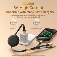 Câble de charge rétractable personnalisé avec logo, 3 en 1, charge rapide 120W, 1,2 m, multi-ports, type C, USB, chargeur universel pour téléphone