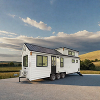 Mini maison préfabriquée modulaire de style de conception chinoise de Cymdin avec l'application de ferme de structure en acier de roues